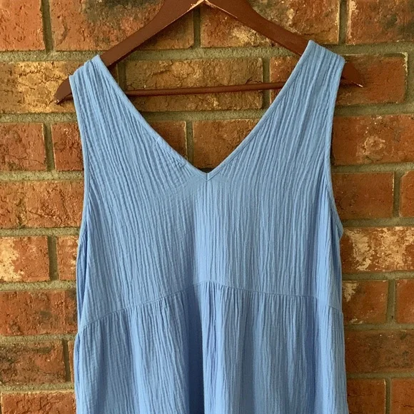 Marine Layer Corinne Blue Gauze Ombre Sleeveless Maxi Dress - Picture 8 of 8